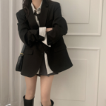 Nuts Two-Button Collar Oversized Jacket/Blazer