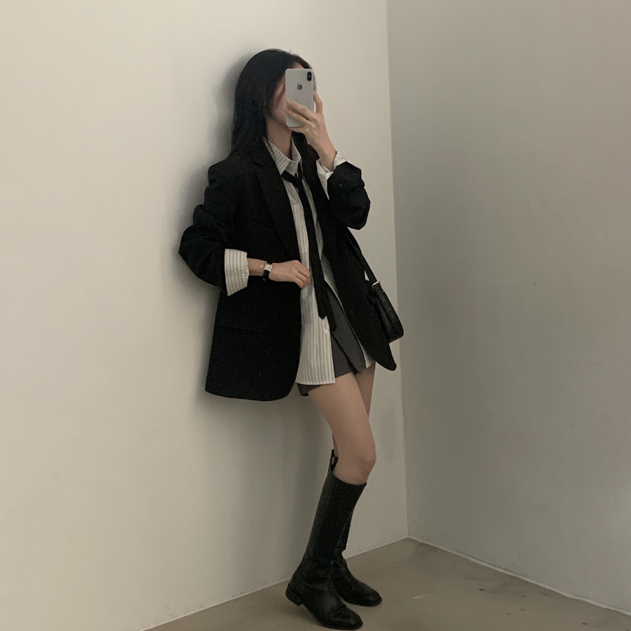 Nuts Two-Button Collar Oversized Jacket/Blazer