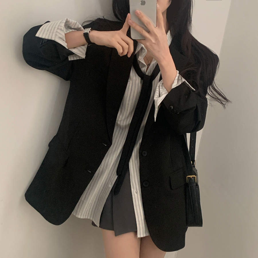 Nuts Two-Button Collar Oversized Jacket/Blazer