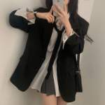 Nuts Two-Button Collar Oversized Jacket/Blazer