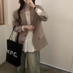 Nuts Two-Button Collar Oversized Jacket/Blazer