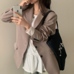 Nuts Two-Button Collar Oversized Jacket/Blazer