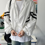 Unisex Double-Stripe Lightweight Anorak Zip-Up