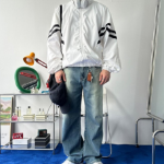 Unisex Double-Stripe Lightweight Anorak Zip-Up