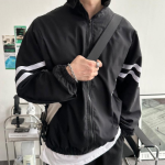 Unisex Double-Stripe Lightweight Anorak Zip-Up