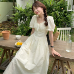 S-Слоновая кость-Макси-платье