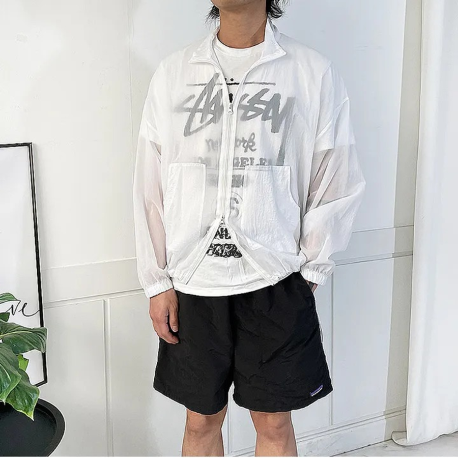 Sheer Wind Zip-Up Jumper – Lightweight Mesh Windbreaker