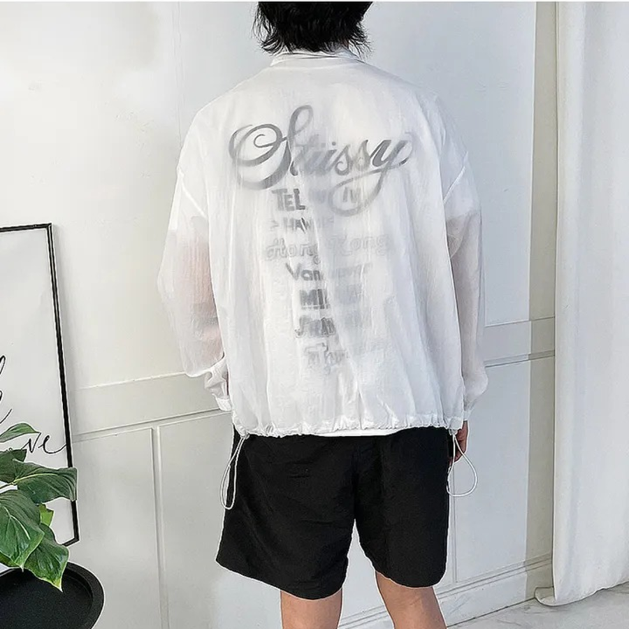 Sheer Wind Zip-Up Jumper – Lightweight Mesh Windbreaker