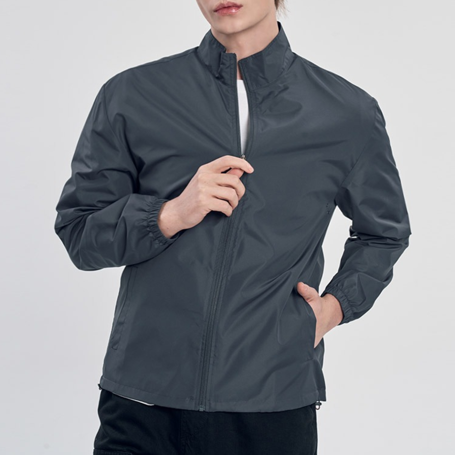Ultralight Solid Woven Windbreaker – Zip-Up Jacket