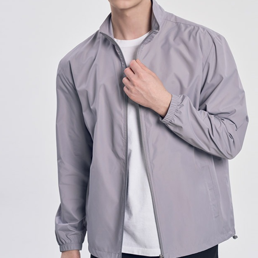 Ultralight Solid Woven Windbreaker – Zip-Up Jacket