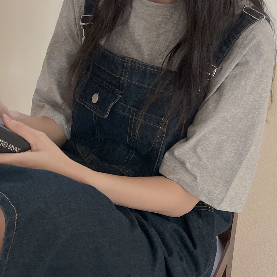 Джинсовый сарафан с лямками