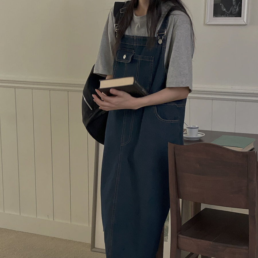 Джинсовый сарафан с лямками