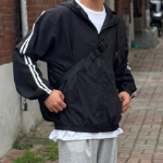 Two-Tone Line Hooded Anorak – Windbreaker Jacket