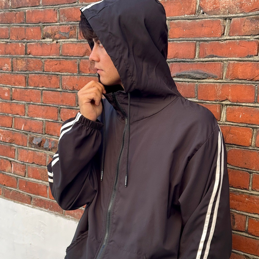 Two-Tone Line Hooded Anorak – Windbreaker Jacket