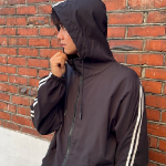 Two-Tone Line Hooded Anorak – Windbreaker Jacket