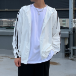 Свободный размер-Белый-Ветровка