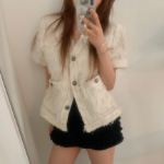 Fromb Tweed Short-Sleeve Jacket