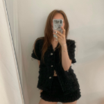 Fromb Tweed Short-Sleeve Jacket