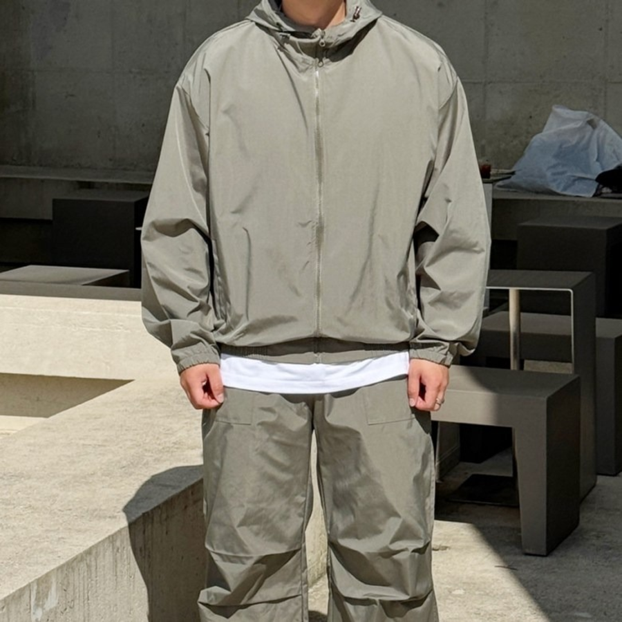 Gorpcore Oversized String Hooded Zip-Up – Windbreaker Jacket