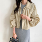 String Crop Windbreaker Field Jacket