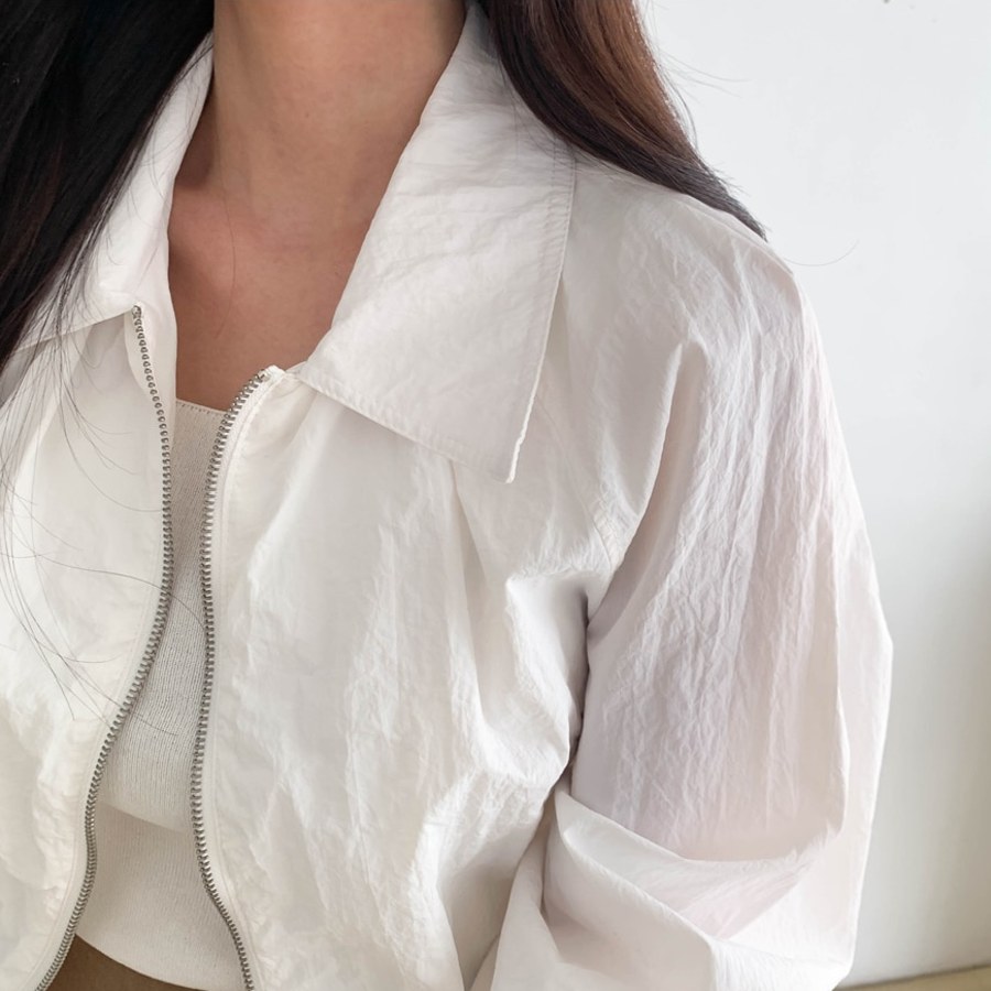 String Crop Windbreaker Field Jacket