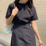 Лёгкое платье с запахом из нейлона для торжественных случаев