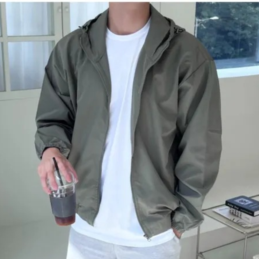 Woven Oversized Windbreaker Anorak – Men's Wind Jacket