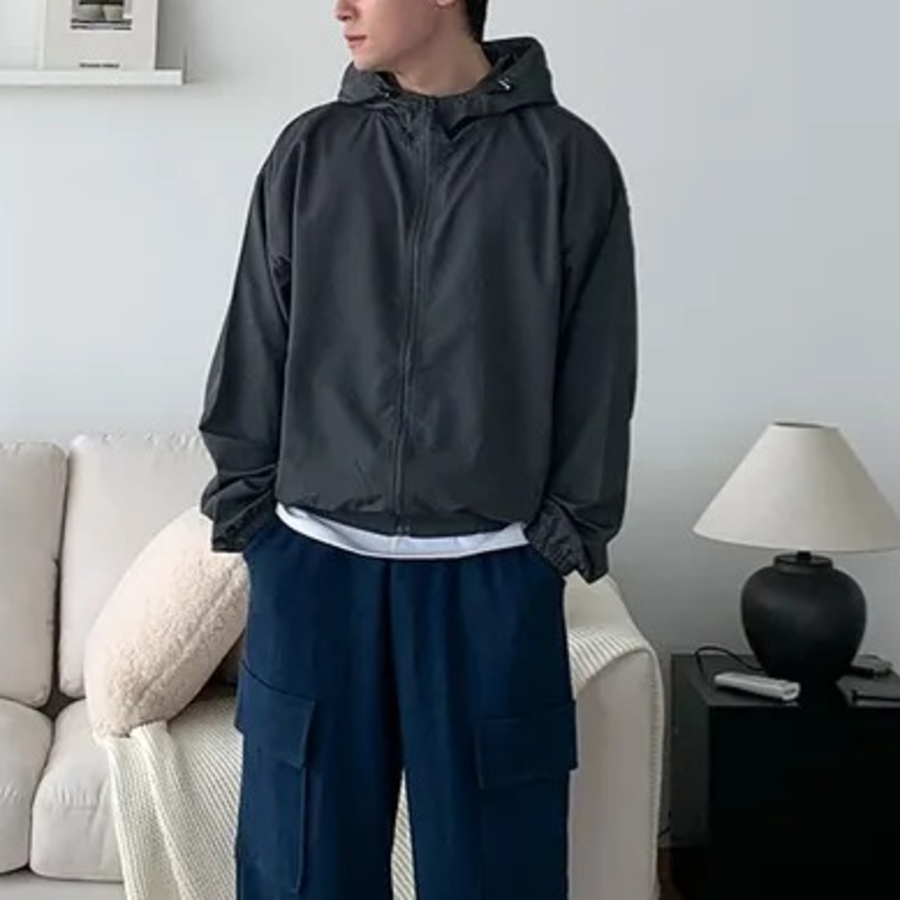 Transitional Unisex Windbreaker Hoodie Jacket – Spring Outerwear