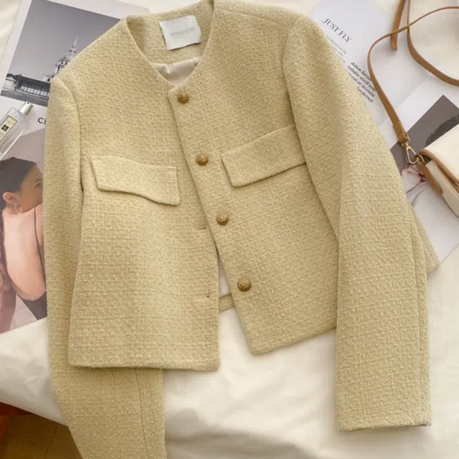 Parts No-Collar Tweed Jacket