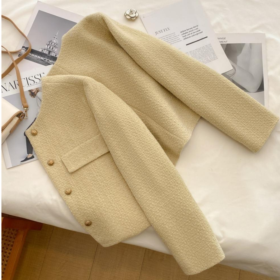 Parts No-Collar Tweed Jacket