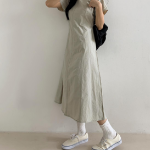 Лёгкое платье из нейлона с задним бантом и карманами