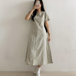 Лёгкое платье из нейлона с задним бантом и карманами