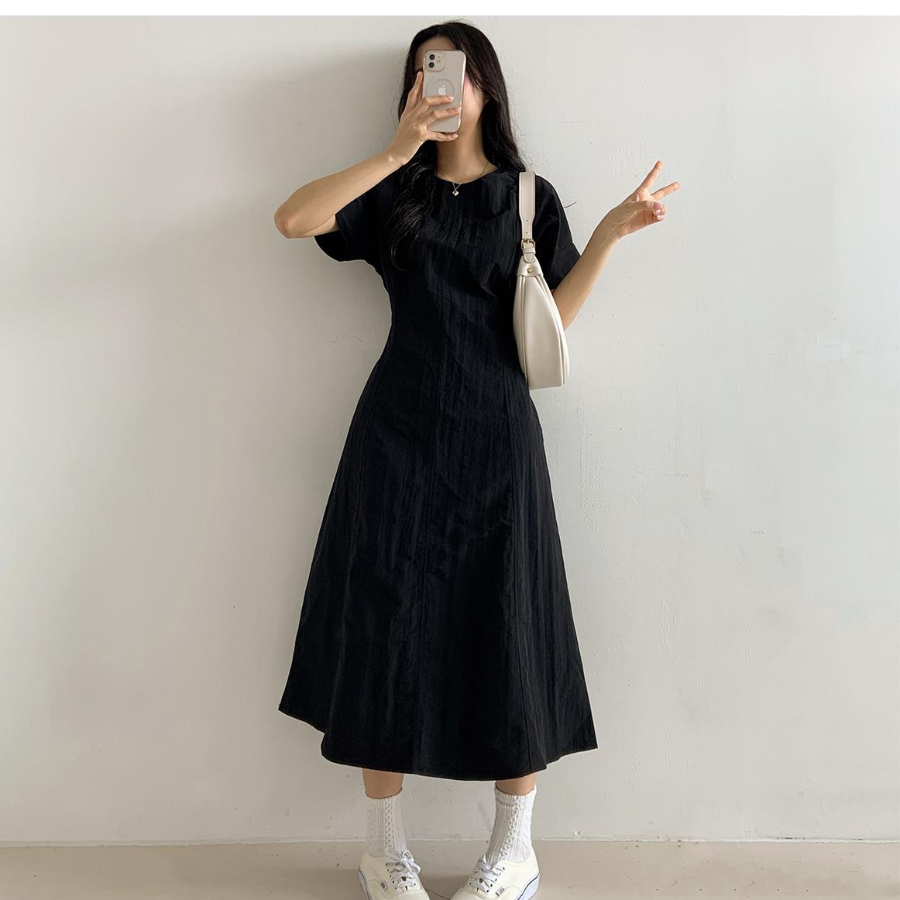 Лёгкое платье из нейлона с задним бантом и карманами