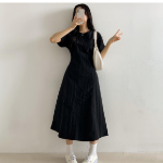 Лёгкое платье из нейлона с задним бантом и карманами