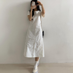 Лёгкое платье из нейлона с задним бантом и карманами