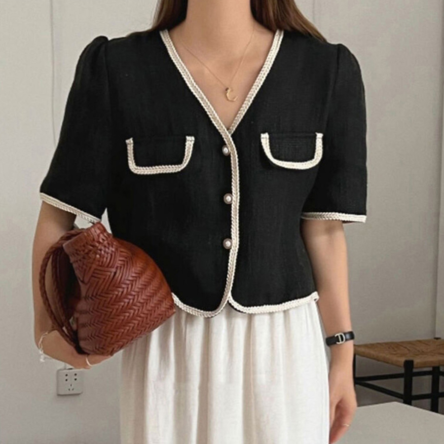 Tamila Tweed Short-Sleeve Jacket