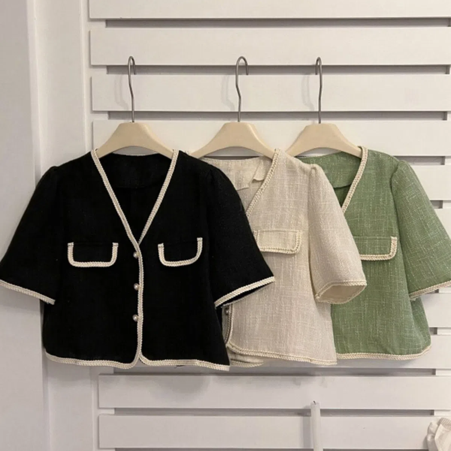 Tamila Tweed Short-Sleeve Jacket