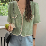 Tamila Tweed Short-Sleeve Jacket