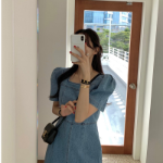 Макси-платье из денима с расслабленным силуэтом