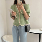 Tamila Tweed Short-Sleeve Jacket