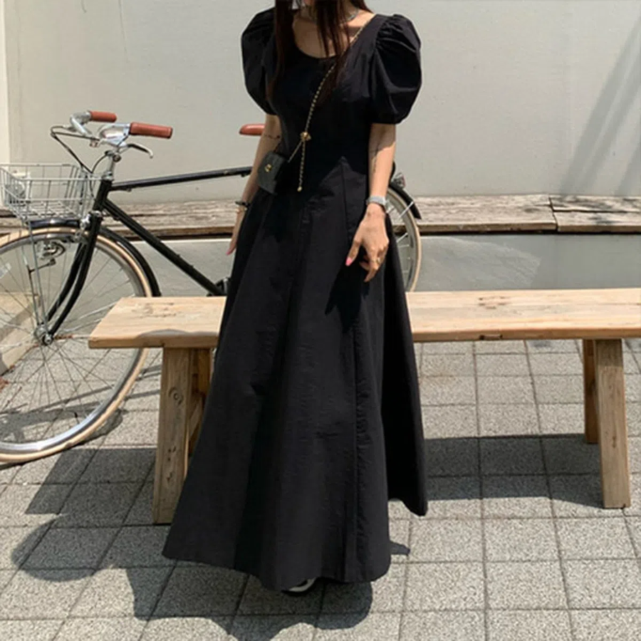 Лёгкое романтичное длинное платье с короткими рукавами