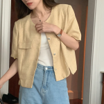 Teo Tweed Short-Sleeve Jacket