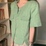 Teo Tweed Short-Sleeve Jacket