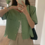 Teo Tweed Short-Sleeve Jacket