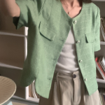 Teo Tweed Short-Sleeve Jacket