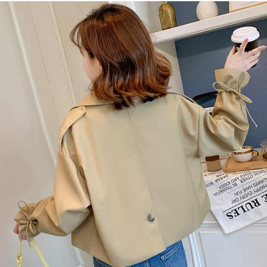 Stylish Crop Trench Jacket