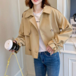 Stylish Crop Trench Jacket