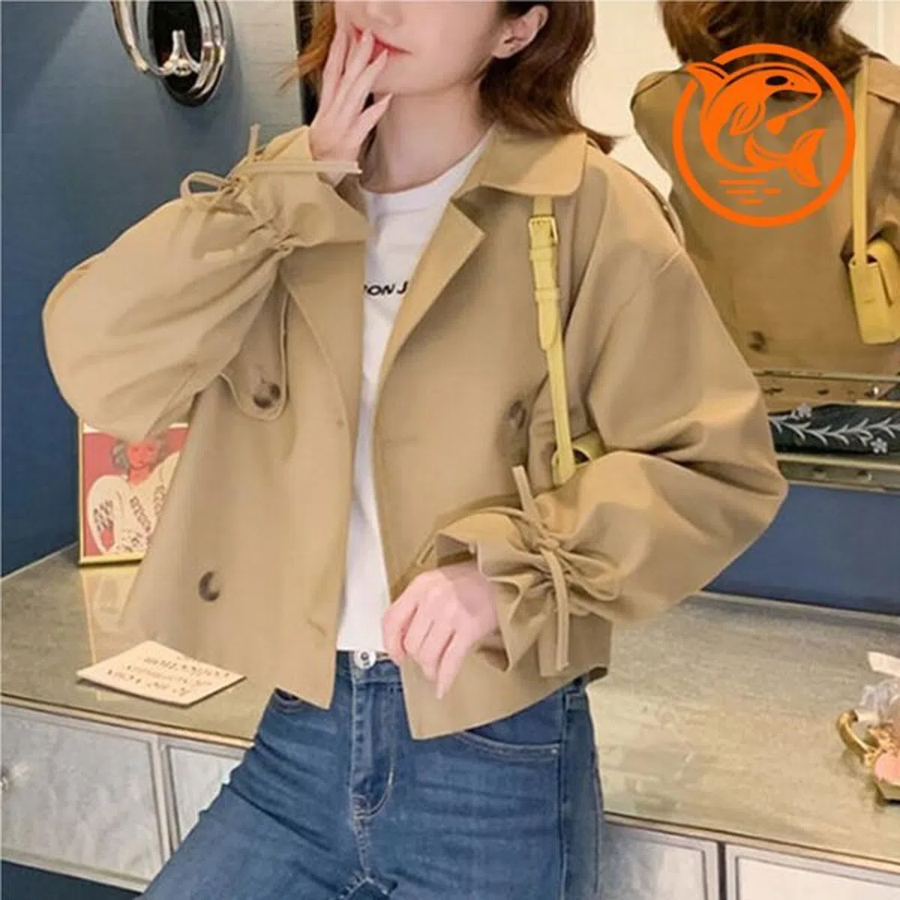 Stylish Crop Trench Jacket