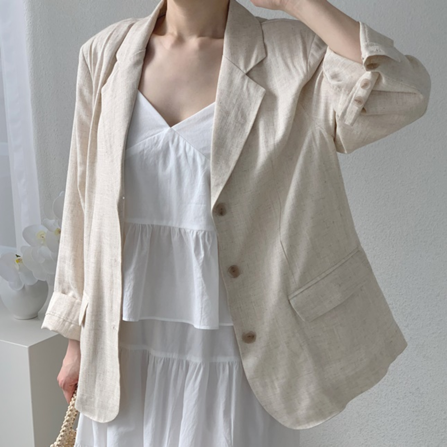 Loose Fit Women’s Linen Jacket