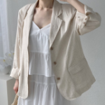 Loose Fit Women’s Linen Jacket
